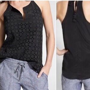 Athleta Eyelet Dunes Halter Top Small